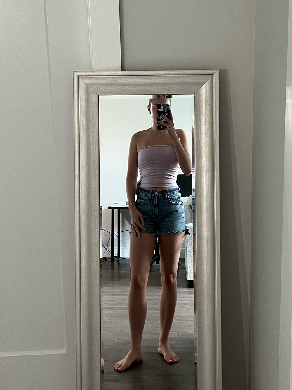 aerie Lilac Strapless Tube Tank Top